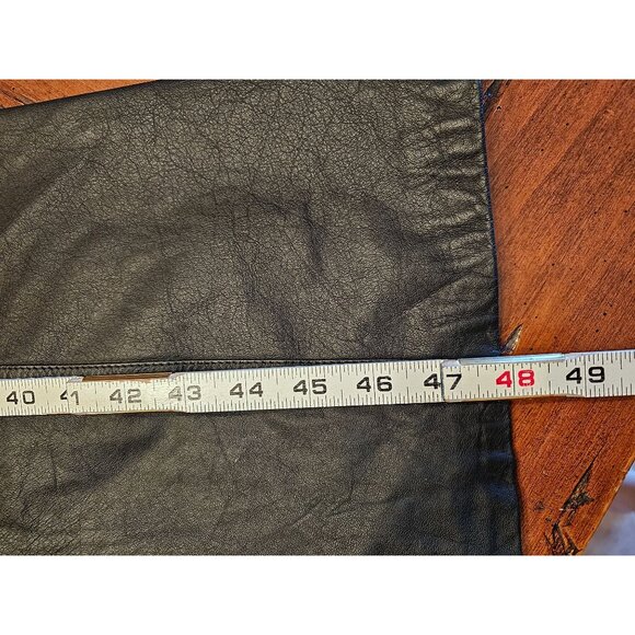 VTG Winlit Leather Trench Medium retro goth vamp 80s black - Picture 8 of 14